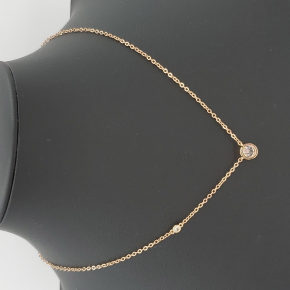 CZ by Kenneth Jay Lane Gold Tone & CZ Necklace